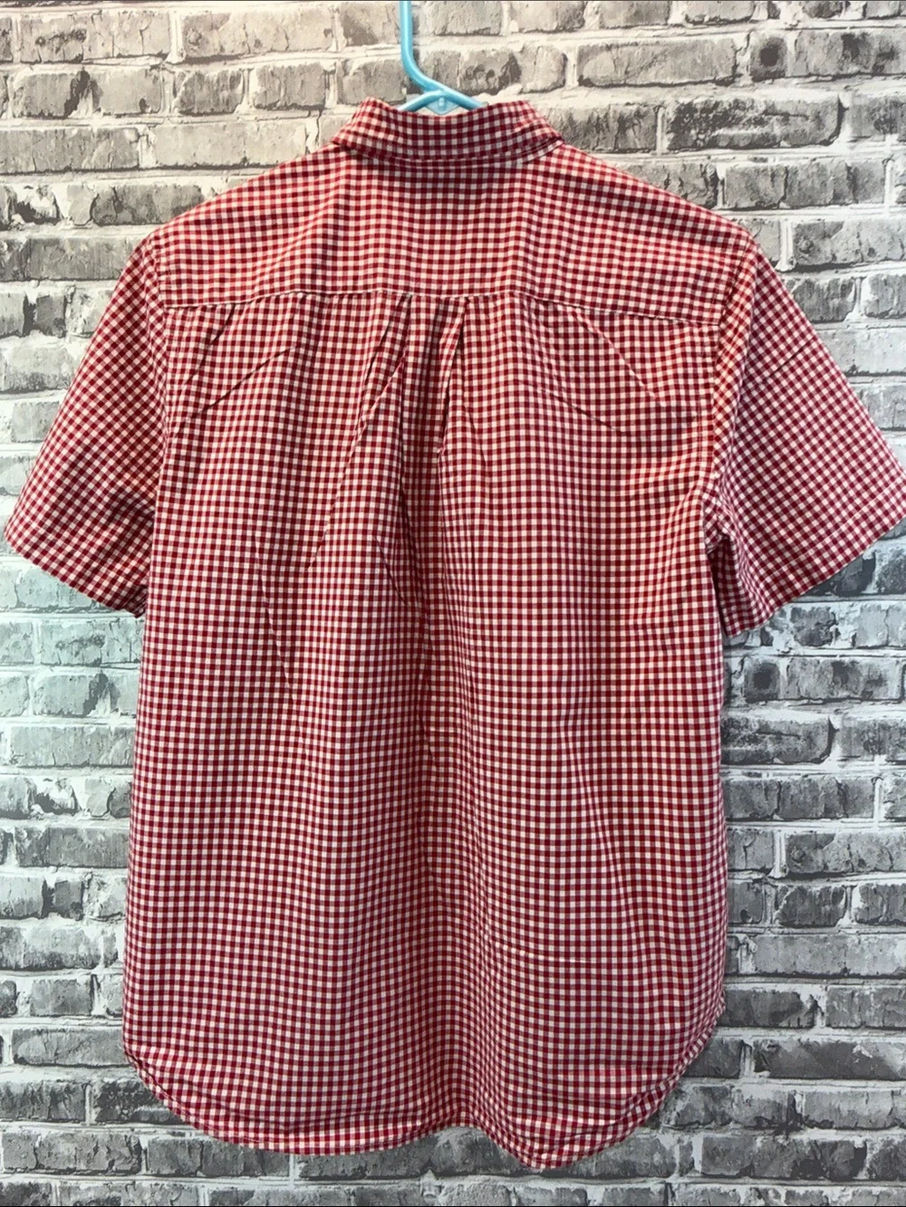 Ralph Lauren Red & White Gingham Short-Sleeve Button-Down Shirt